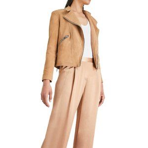 Reiss Ellen Leather & Suede Jacket in Camel/Tan